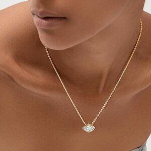 Neiman Marcus 18k Gold Plated Full CZ Pendant Necklace